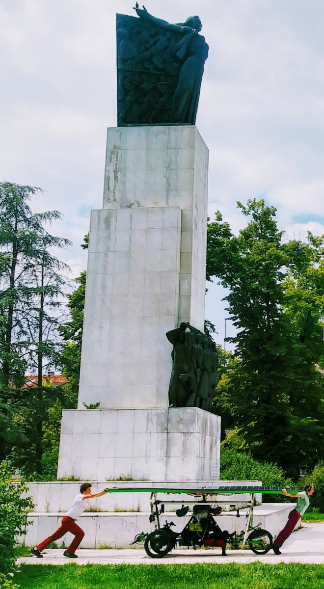 The Suntrip organizers wanted everyone to take a picture in front of the Motherland Monument in Kiev. But we didn't go to the Ukraine, and so found the closest looking moment that we could, this one in Belgrade.